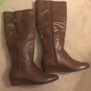 Style & Co Cognac Wedge Boots